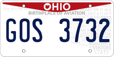 OH license plate GOS3732