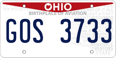 OH license plate GOS3733