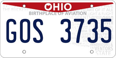 OH license plate GOS3735