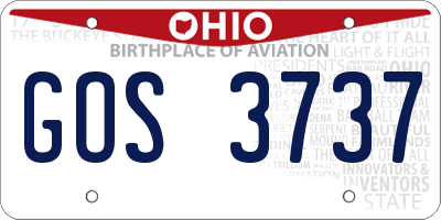 OH license plate GOS3737