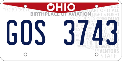 OH license plate GOS3743