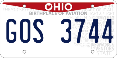 OH license plate GOS3744