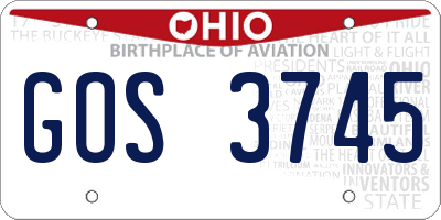 OH license plate GOS3745