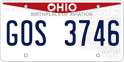 OH license plate GOS3746