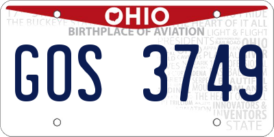 OH license plate GOS3749