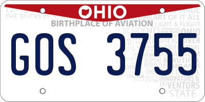 OH license plate GOS3755