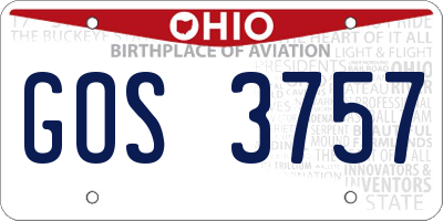 OH license plate GOS3757