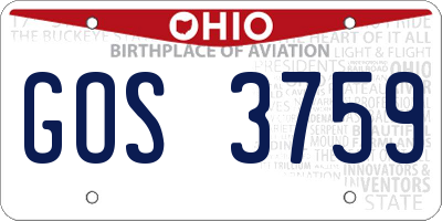 OH license plate GOS3759