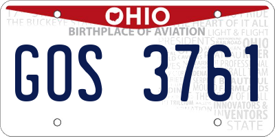 OH license plate GOS3761