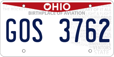 OH license plate GOS3762