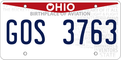 OH license plate GOS3763