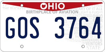 OH license plate GOS3764