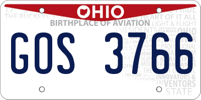 OH license plate GOS3766