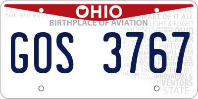 OH license plate GOS3767