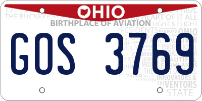 OH license plate GOS3769