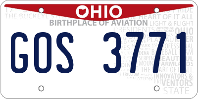 OH license plate GOS3771