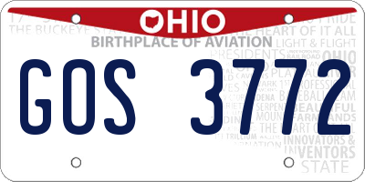 OH license plate GOS3772