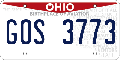 OH license plate GOS3773