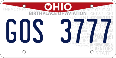 OH license plate GOS3777