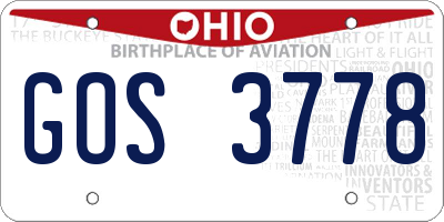 OH license plate GOS3778