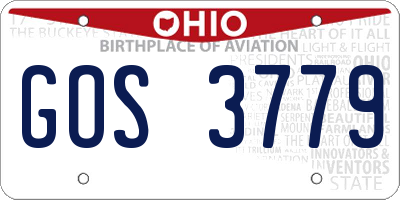 OH license plate GOS3779
