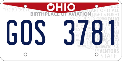 OH license plate GOS3781
