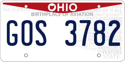 OH license plate GOS3782