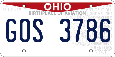 OH license plate GOS3786
