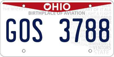 OH license plate GOS3788
