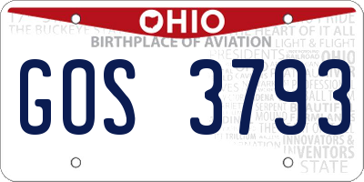 OH license plate GOS3793
