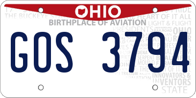 OH license plate GOS3794