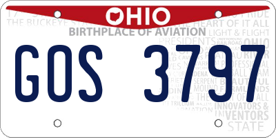 OH license plate GOS3797