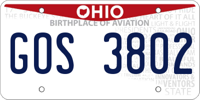 OH license plate GOS3802
