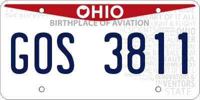 OH license plate GOS3811