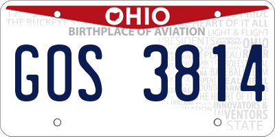 OH license plate GOS3814