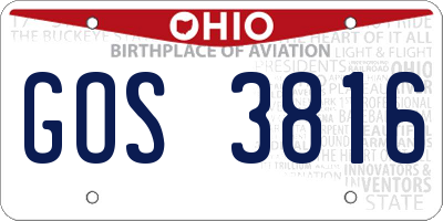 OH license plate GOS3816