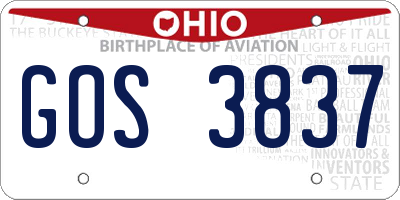 OH license plate GOS3837