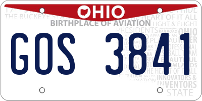 OH license plate GOS3841