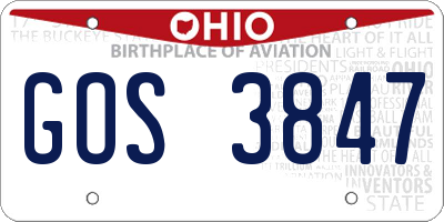 OH license plate GOS3847