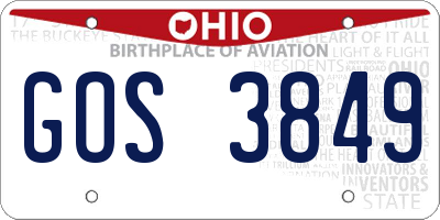 OH license plate GOS3849