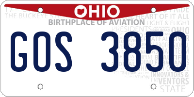 OH license plate GOS3850