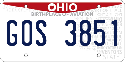OH license plate GOS3851