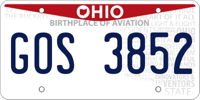 OH license plate GOS3852