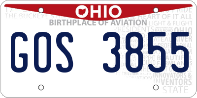 OH license plate GOS3855