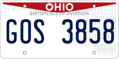 OH license plate GOS3858