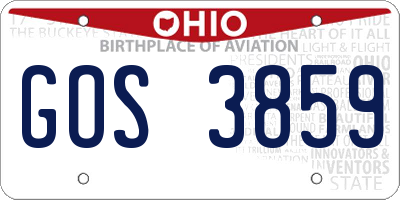OH license plate GOS3859