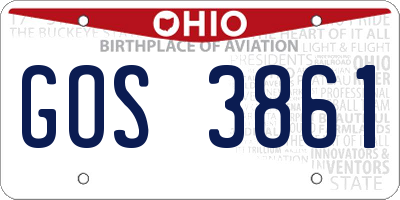 OH license plate GOS3861