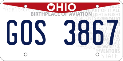 OH license plate GOS3867