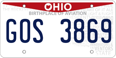 OH license plate GOS3869