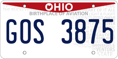OH license plate GOS3875